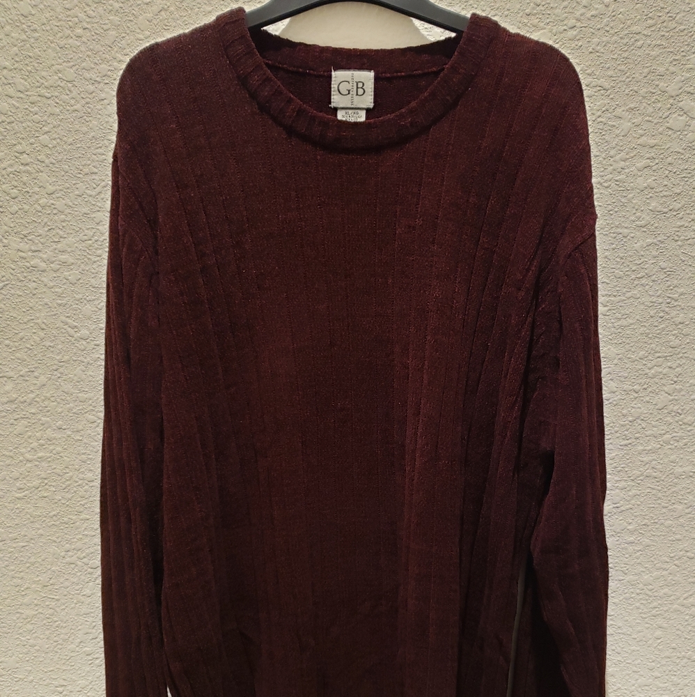 Geoffrey Beene Solid Deep Burgundy Dress Sweater Men's - sz XL